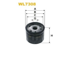 WL7308 (WIX FILTERS) Фільтр маслянийFiat Doblo 00-09 Alfa Romeo 156 97-07 Lancia Ypsilon 12-