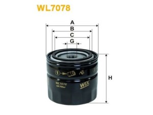 WL7078 (WIX FILTERS) Фільтр маслянийFord Transit 86-00