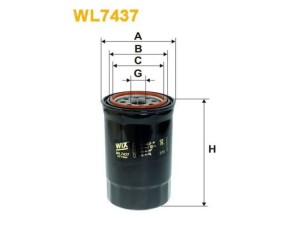 WL7437 (WIX FILTERS) Фільтр маслянийHyundai i-30 07-12 Hyundai Santa Fe 06-12 Kia Ceed 07-12