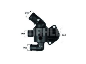 TI1587 (MAHLE) Термостат в зборіVW Passat B7 10-15 Audi A3 03-12 Skoda Octavia A5 04-13