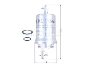 KL176/6D (KNECHT) Фільтр паливнийVW Caddy III 04-15 Audi A3 03-12 Skoda Octavia A5 04-13