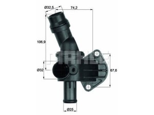 TI 8 87 (MAHLE) Термостат в зборіVW Passat B6 05-10 Audi A3 03-12 Skoda Octavia A5 04-13