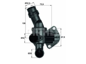 TI687 (MAHLE) Термостат в зборіVW Passat B6 05-10 Audi A3 03-12 SEAT Leon 05-12