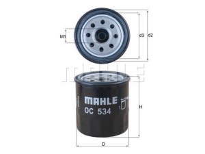 OC534 (MAHLE) Фильтр масляныйPeugeot 107 05-14 Citroen C1 14-21 Lexus UX 18-