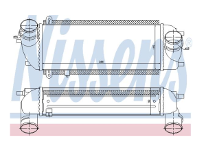 96537 (NISSENS) Радиатор интеркулераHyundai Santa FE 12-18 Kia Sorento 09-15