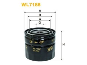 WL7188 (WIX FILTERS) Фильтр масляныйJeep Grand Cherokee 05-10 Dodge Nitro 07-12 Chrysler 300 LX 04-10