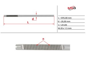 HO401.NLF0.C (MSG) Шток рулевой рейки с ЭУРHonda Civic 4D 05-12