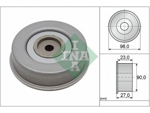 532038120 (INA) Ролик ГРМ паразитнийHyundai Sonata Y3 93-98 Kia Sorento 02-09 Mitsubishi Lancer IX 03-11