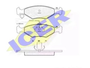 181226 (ICER) Колодки гальмівні дискові передні