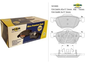 181695 (ICER) Колодки тормозные дисковыеHonda Accord CL/CM 03-08