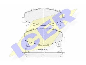 181894 (ICER) Колодки тормозные дисковыеHonda Accord CP/CS USA 07-13 Honda Accord CU/CW 08-15 Acura TLX 14-17