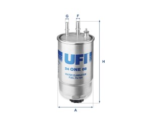 24.ONE.0B (UFI) Фільтр паливний 3.0MJET 16V,2.3MJET 16V,2.0MJET 16V,2.2MJET 16V