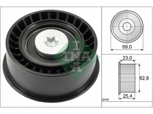 532003310 (INA) Ролик ГРМ паразитний 1.4MPI 16V, 1.6MPI 16V, 1.8MPI 16VOpel Astra H 04-14 Chevrolet Lacetti 04-13 SAAB 9-3 02-11