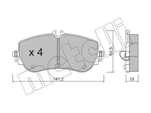 22-1175-0 (METELLI) Колодки тормозные дисковые задниеVW Amarok 10-22 VW Crafter 16- MAN TGE 17-