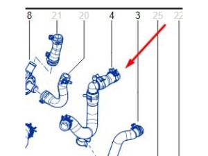 924106567R (RENAULT) Патрубок охолоджувальної рідиниRenault Lodgy 12-22 Renault Duster 10-18 Dacia Duster 10-17